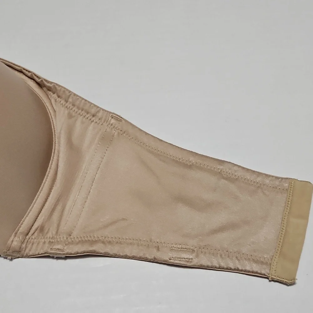 Strapless Underwire Padded Elegant Bone In Sides Tan Bra Size 38DD